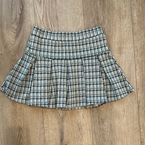 Plaid Pleated Mini Skirt